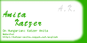 anita katzer business card